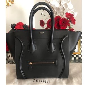 Celine Mini Luggage in Smooth with Gold Hardware